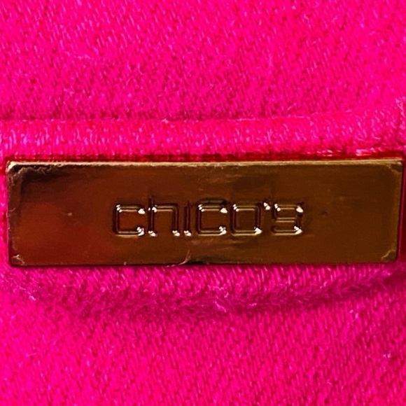 Chicos Hot Pink Women’s So Slimming Girlfriend Crop Pants size 3 (size 16) - Picture 2 of 7